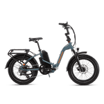 Right side view of a RadExpand 5 Plus electric folding bike in slate blue