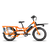 side view of a mounted black rack platform on the front of an orange bike