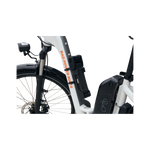 ABUS Bordo Granit X-Plus 6500 Folding Lock and case strapped to top tube of ebike.