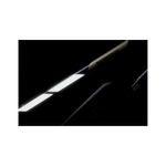 Detail view of a RadMission top tube showing how installed Reflective Safety Stickers look in low light on a black background