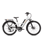 Right side view of a Radster Road electric commuter bike, size large in lunar white