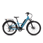 Right side view of a Radster Road electric commuter bike, size large in bay blue
