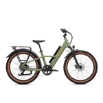 Right side view of a Radster Trail electric commuter bike, size large in fir green