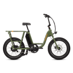 Right side of a green RadRunner cargo utility ebike on a white background.
