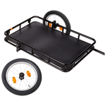 Rad Trailer with one wheel removed, showing how it easily packs down flat for storage when needed.